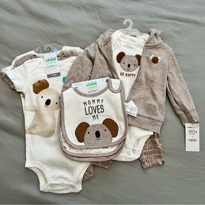 Carter’s NWT Koala Bear Clothes and Bibs Set; 3-6mo